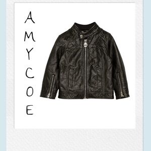 AMY COE BOYS Size 4T faux leather moto jacket